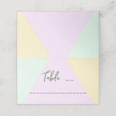 Mute Pastel Geometric Wedding Platzkarte (Außenseite Aufgefaltet)