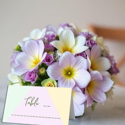 Mute Pastel Geometric Wedding Platzkarte