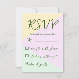 Mute Pastel Geometric Wedding RSVP Karte