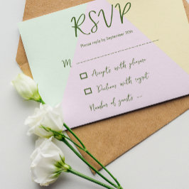 Mute Pastel Geometric Wedding RSVP Karte