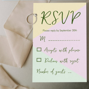 Mute Pastel Geometric Wedding RSVP Karte