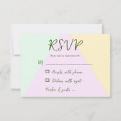 Mute Pastel Geometric Wedding RSVP Karte (Vorderseite)