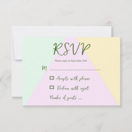 Mute Pastel Geometric Wedding RSVP Karte