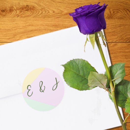 Mute Pastel Geometric Wedding Runder Aufkleber