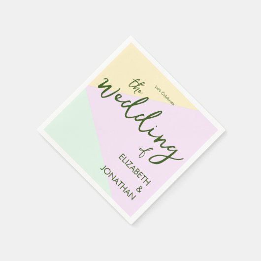 Mute Pastel Geometric Wedding Serviette (Ecke)