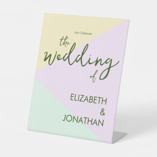 Mute Pastel Geometric Wedding Sockelschild (Vorderseite)
