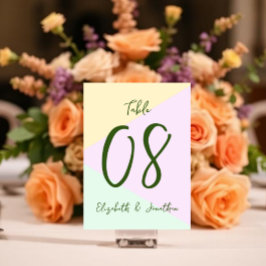 Mute Pastel Geometric Wedding Tischnummer