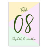 Mute Pastel Geometric Wedding Tischnummer (Rückseite)