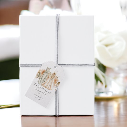 Mute Peach Blume Personalisiert Lesben Hochzeit Geschenkanhänger