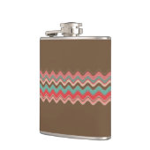 Mute Pink Blue Wavy Zigzag Muster Flachmann (Links)