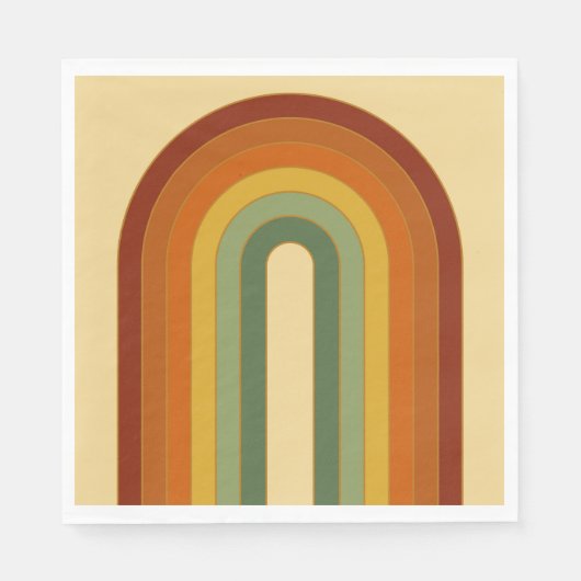 Mute Retro Groovy Layered Rainbow Luncheon Serviette (Vorderseite)