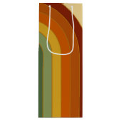 Mute Retro Groovy Layered Regenbogen Ästhetik Geschenktüte Für Weinflaschen (Vorderseite)