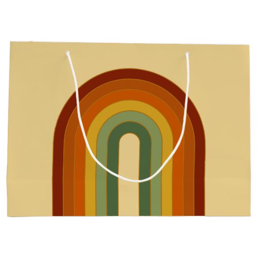 Mute Retro Groovy Layered Regenbogen Ästhetik Große Geschenktüte (Rückseite)