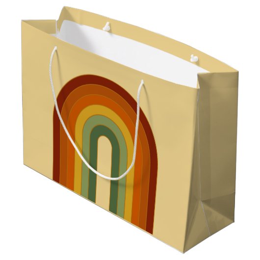 Mute Retro Groovy Layered Regenbogen Ästhetik Große Geschenktüte (Rückseite Schrägansicht)
