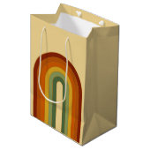 Mute Retro Groovy Layered Regenbogen Ästhetik Mittlere Geschenktüte (Vorderseite Schrägansicht)