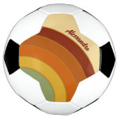 Mute Retro Layered Groovy Rainbow Name Fußball (Gedreht)