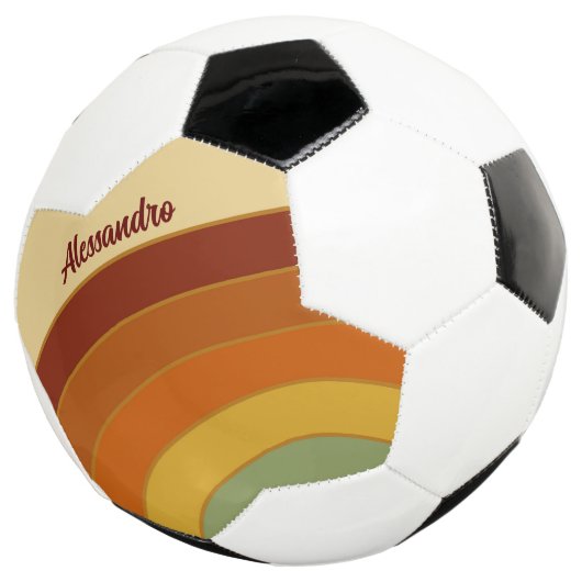Mute Retro Layered Groovy Rainbow Name Fußball (Dreiviertel)
