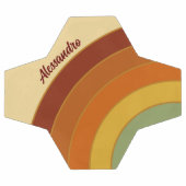 Mute Retro Layered Groovy Rainbow Name Fußball (Flach)