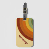 Mute Retro Layered Groovy Rainbow Name Gepäckanhänger (Vorderseite Vertikal)