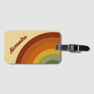 Mute Retro Layered Groovy Rainbow Name Gepäckanhänger