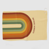 Mute Retro Layered Groovy Rainbow Name Golfhandtuch (Horizontal)