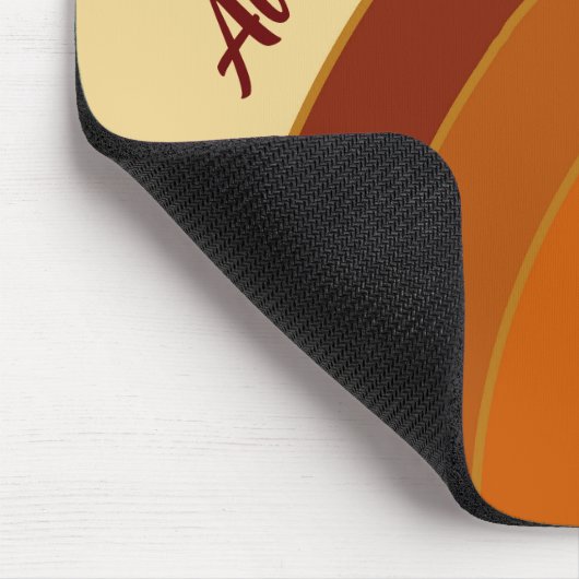 Mute Retro Layered Groovy Rainbow Name Mousepad (Ecke)