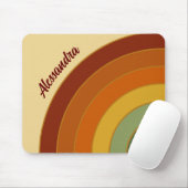 Mute Retro Layered Groovy Rainbow Name Mousepad (Mit Mouse)