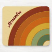 Mute Retro Layered Groovy Rainbow Name Mousepad (Vorne)