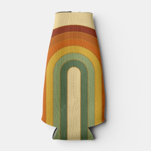Mute Retro Seventies Groovy Layered Regenbogen Flaschenkühler (Vorderseite)