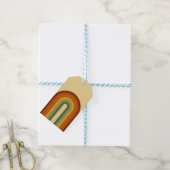 Mute Retro Seventies Groovy Layered Regenbogen Geschenkanhänger (Mit Garn)