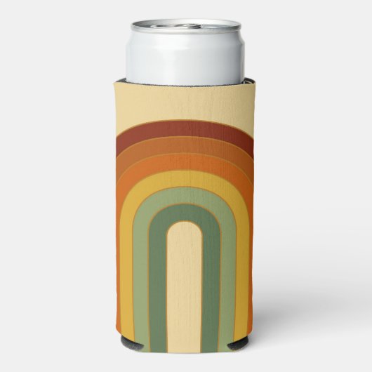 Mute Retro Seventies Groovy Layered Regenbogen Selters Dosenkühler (Seltzer Rückseite)