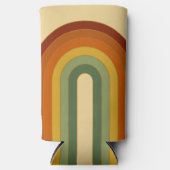 Mute Retro Seventies Groovy Layered Regenbogen Selters Dosenkühler (Vorderseite)
