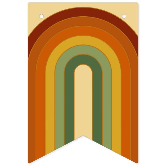 Mute Retro Seventies Groovy Rainbow Heart Wimpelkette (Erste Fahne)