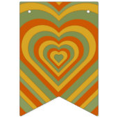 Mute Retro Seventies Groovy Rainbow Heart Wimpelkette (Dritte Fahne)