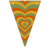 Mute Retro Seventies Groovy Rainbow Heart Wimpelkette (Dritte Fahne)