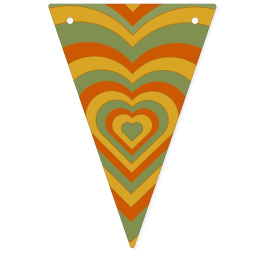 Mute Retro Seventies Groovy Rainbow Heart Wimpelkette (Erste Fahne)