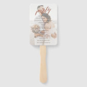 Mute Rose Pampas Terracotta Boho Hochzeitsprogramm Fächer (Rückseite)