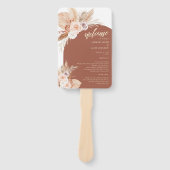 Mute Rose Pampas Terracotta Boho Hochzeitsprogramm Fächer (Vorderseite)