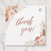 Mute Rose Pampas Terracotta Boho Wedding Vielen Da Geschenkanhänger (Rückseite)