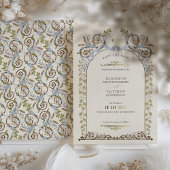 Mute Save the Date Viktorianisch Royal Wedding Folieneinladung