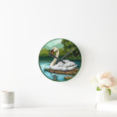 Mute-Schwan-Vogel Runde Wanduhr (Zuhause)