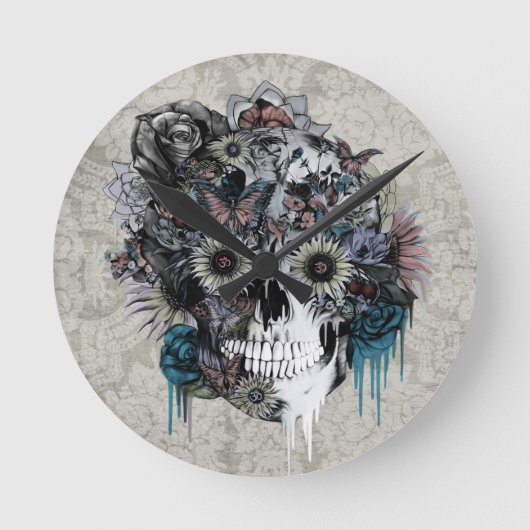 Mute, Sonnenblumenkapsel Runde Wanduhr (Vorderseite)