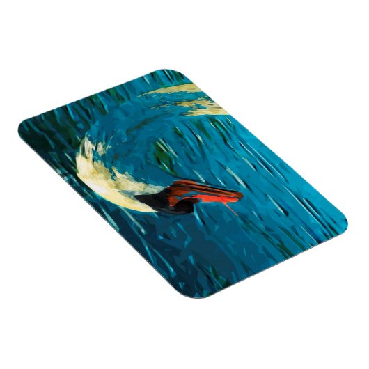 Mute Swan Abstrakt Impressionismus Magnet (Rechte Seite)