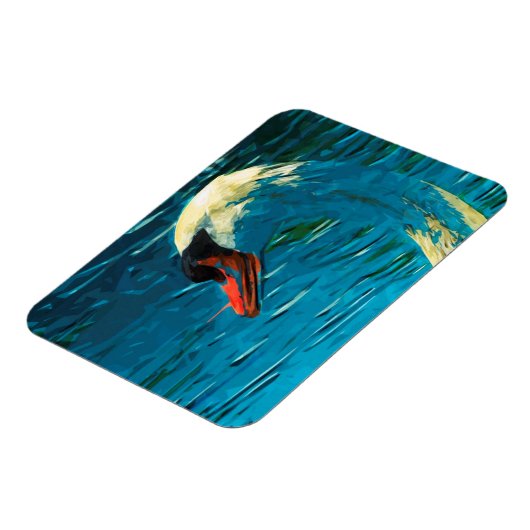 Mute Swan Abstrakt Impressionismus Magnet (Linke Seite)