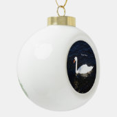 Mute Swan Ball oder Schneeflocke Keramik Kugel-Ornament (Links)