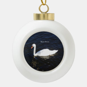 Mute Swan Ball oder Schneeflocke Keramik Kugel-Ornament