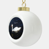Mute Swan Ball oder Schneeflocke Keramik Kugel-Ornament (Rechts)