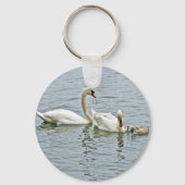Mute Swan Famly Schlüsselanhänger (Vorderseite)