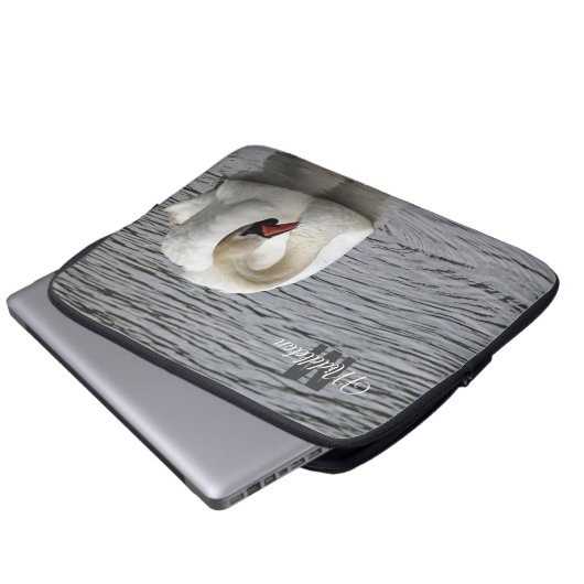 Mute Swan Fotomonogramm Laptopschutzhülle (Vorne Knopf)