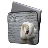 Mute Swan Fotomonogramm Laptopschutzhülle (Vorderseite Links)